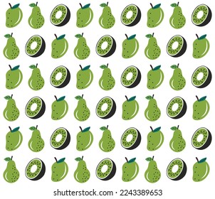 Hand drawn fruit background. Flat organic doodle pattern background.  Hand drawn abstract fruit pattern.