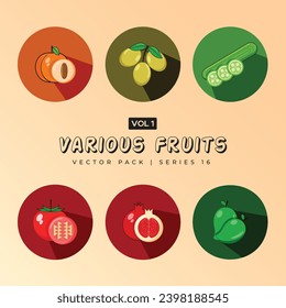 Hand drawn fruit collection - Collection of fruits and berries - Vector illustration