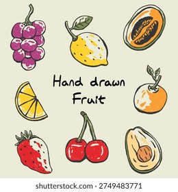 hand drawn fruit doodle illustration