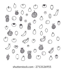 Conjunto de ilustración de fruta dibujado a mano