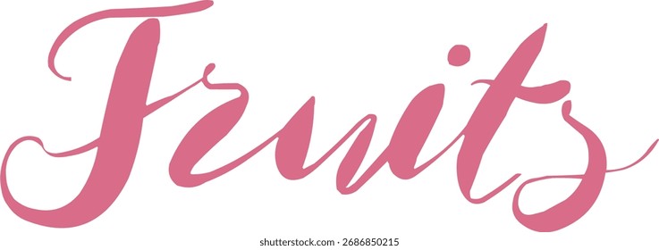 Dibujado a mano logotipo de la fruta, icono. Ilustración de comida de tinta. Letras de frutas 
