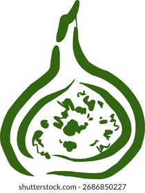 Handgezeichnetes Fruchtlogo, Symbol. Illustration für Tintennahrung. Abb