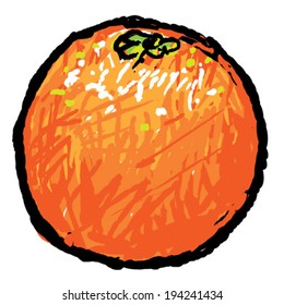 Hand drawn fruit - orange.