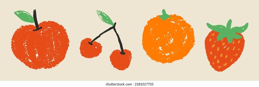 Hand Drawn Fruit Painting Set