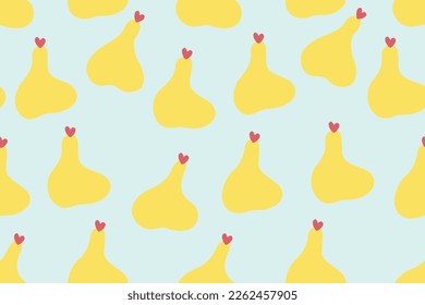 HAND DRAWN FRUIT PEAR SHAPE SEAMLESS PATTERN VECTOR