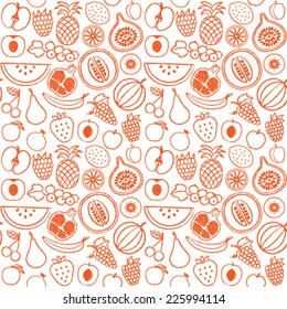 Hand drawn fruit seamless pattern background 1