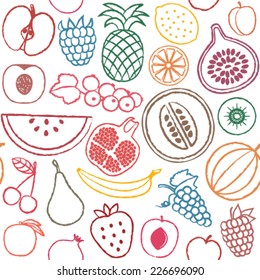 Hand drawn fruit seamless pattern background 3