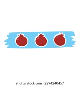 hand drawn fruit sticker washi tapes