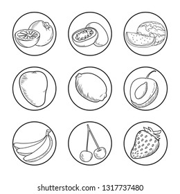 hand drawn fruits