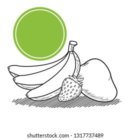 hand drawn fruits