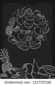 hand drawn fruits