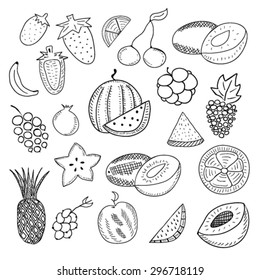 Hand drawn fruits