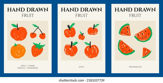 Hand Drawn Fruits Poster Illustration Design