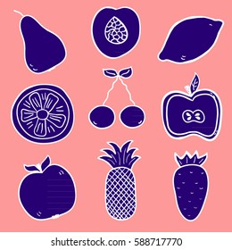 Hand Drawn Fruits seamless pattern