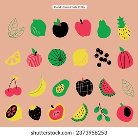 Hand drawn fruits vector element