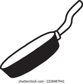 Hand Drawn frying pan illustration isolated on background