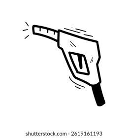 Ilustración de la boquilla de la bomba de combustible dibujada a mano. Vector Doodle. Aislado sobre fondo blanco - Vector EPS 10