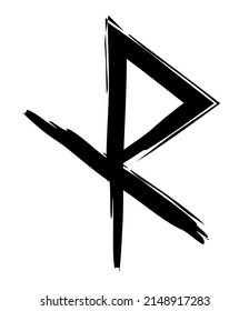 Hand drawn full editable norse symbol for safe travelling. 