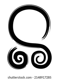 Hand drawn full editable norse symbol of troll cross.