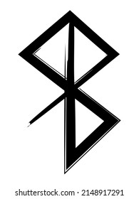 Hand drawn full editable norse symbol for peace.