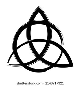 Hand drawn full editable norse triquetra which is mythological symbol.