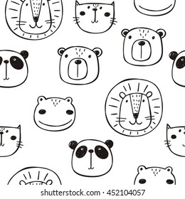 Hand drawn funny animals print