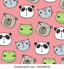 Hand drawn funny animals print