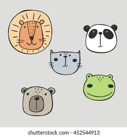 Hand drawn funny animals print
