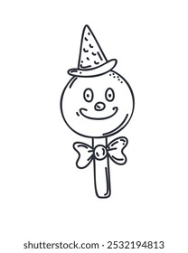 Hand drawn funny balloons in cartoon style, vector illustration