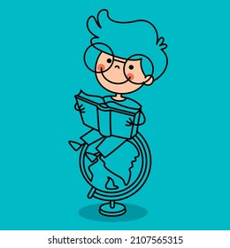 Hand Drawn Funny Cartoon Student