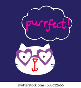 Hand drawn funny cat