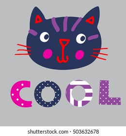 Hand drawn funny cat