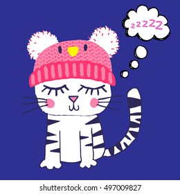 Hand drawn funny cats