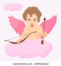 hand drawn funny cupid for valentines day design, posters, textile print, postcard