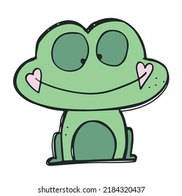 hand drawn funny cute frog vector illustrator svg cuttable printable svg