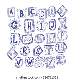 hand drawn funny doodle font