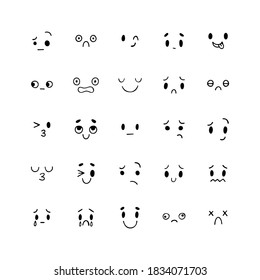 Set Hand Drawn Funny Smiley Faces Stock Vector (Royalty Free) 294012632