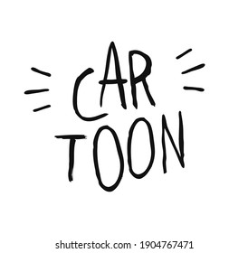 Hand Drawn Funny Font Word. Black Vector Text on White Background Isolated