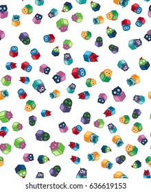 Hand Drawn Funny Owl with Book seamless pattern. Owls Learning subject for print, fabric, wrap and illustration, game, web and children items. . Vector