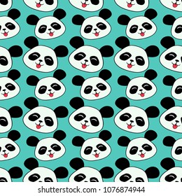 hand drawn funny panda seamless pattern to be printed in textiles or made into wallpaper