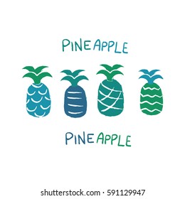Hand drawn funny pineapple
