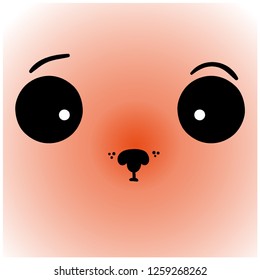 hand drawn funny puppy face