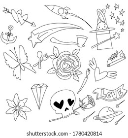 hand drawn of funny tattoo