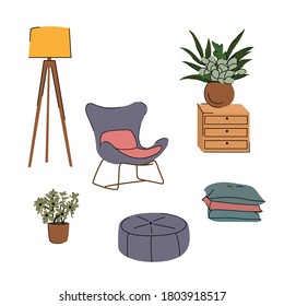 Hand drawn furniture vector in illustrator .eps 8