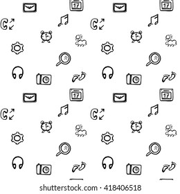 Hand drawn gadget icon. Sketch seamless pattern. Icon isolated on white background