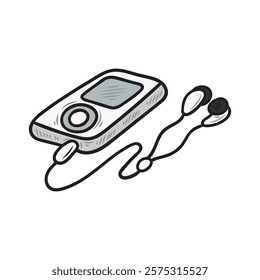 Hand Drawn Gadget Illustration Colored - Ipod