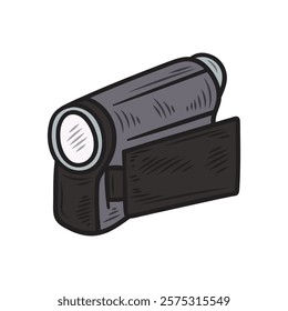 Hand Drawn Gadget Illustration Colored - Handycam