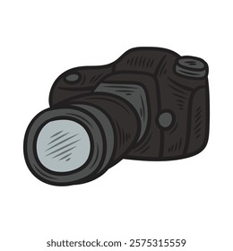Hand Drawn Gadget Illustration Colored - Camera