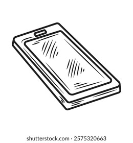 Hand Drawn Gadget Illustration Colorless - Touch Screen Phones