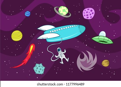 Hand Drawn Galaxy Background